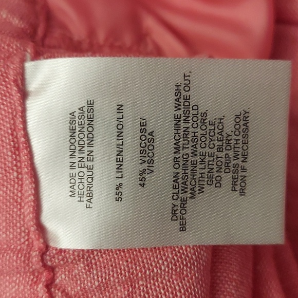 JONES NEW YORK 2X Pink Plus Size Pull On Chambray Linen Capri Pants - Picture 11 of 11